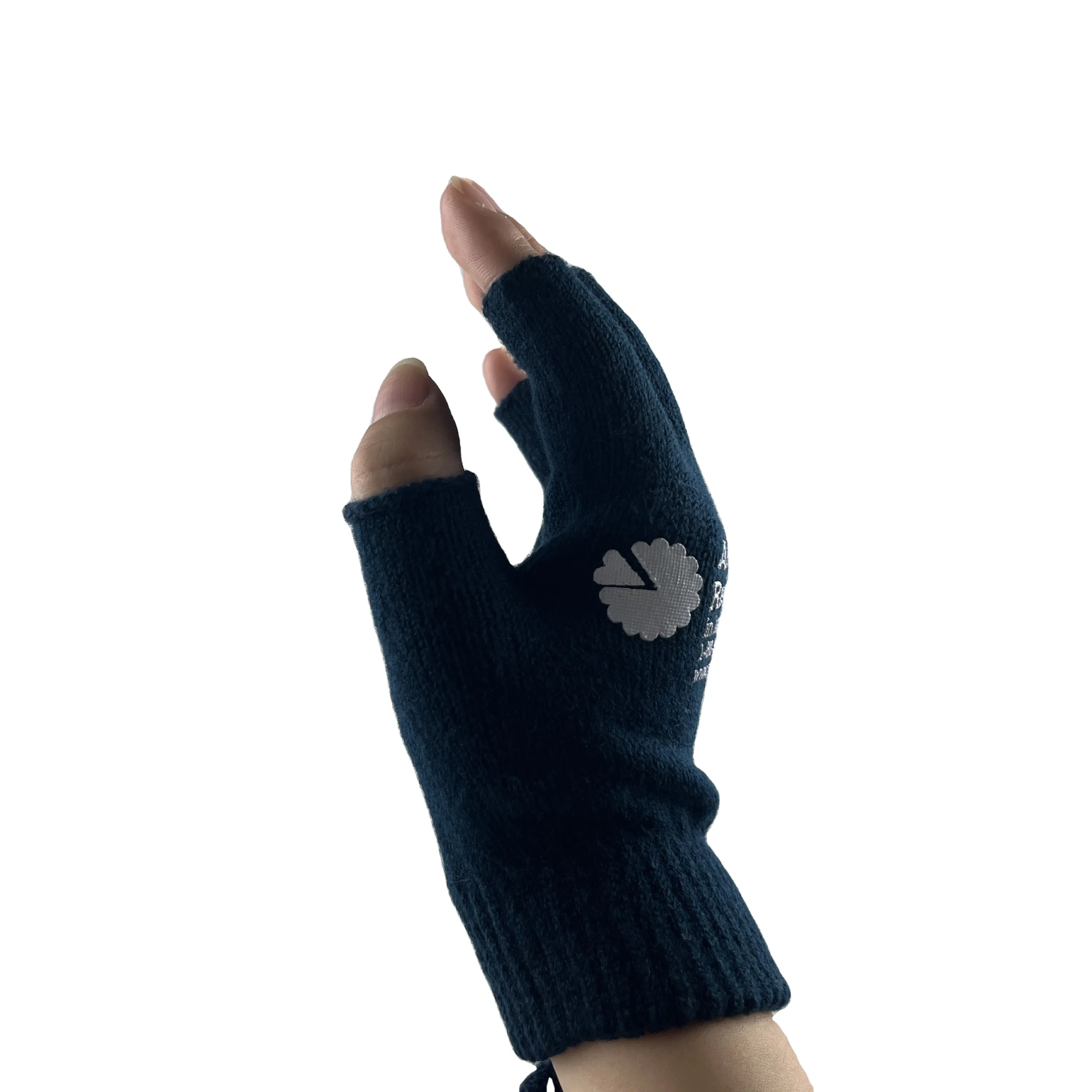 Multipurpose Winter Customized Logo Convenient Half Finger Gloves Printed Fingerless Mittens