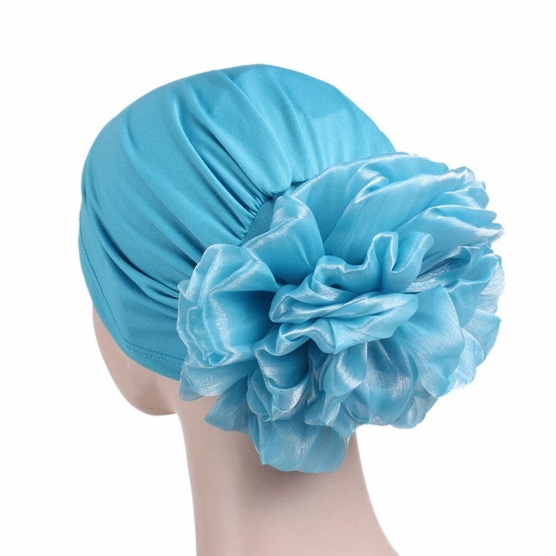New Fashion 3D Flower Ruffle Turban Headwraps Turban Style Hijab Head Cover Turban for Women Hair Styling Tools