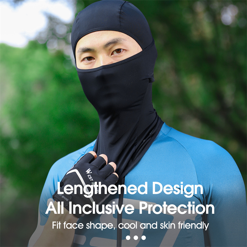 WEST BIKING Full Face Cycling Maskss Summer Ice Silk Fashion Polyester Balaclava High Quality Full Face Protection Sports Mask