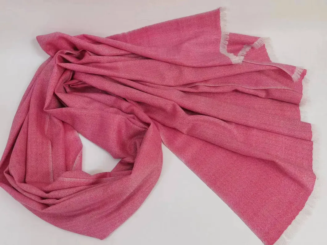 Women's Wool Lurex Herringbone Woven Shawls