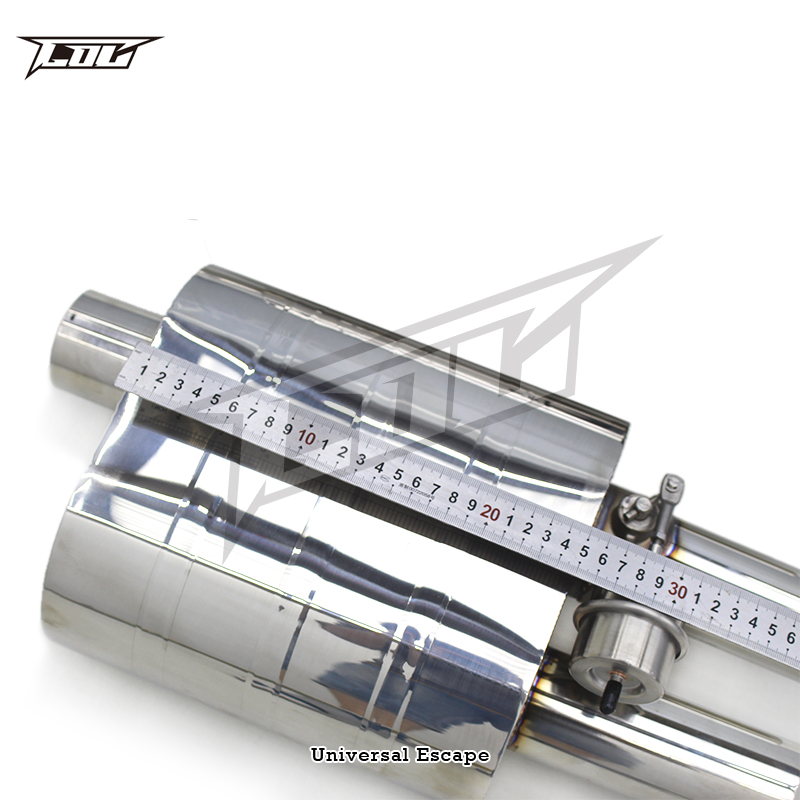 OEM Universal Muffler for Various Models Racing Car Stainless Steel Exhaust Pipe Muffler With Vacuum Valve Car Exhaust Silencer