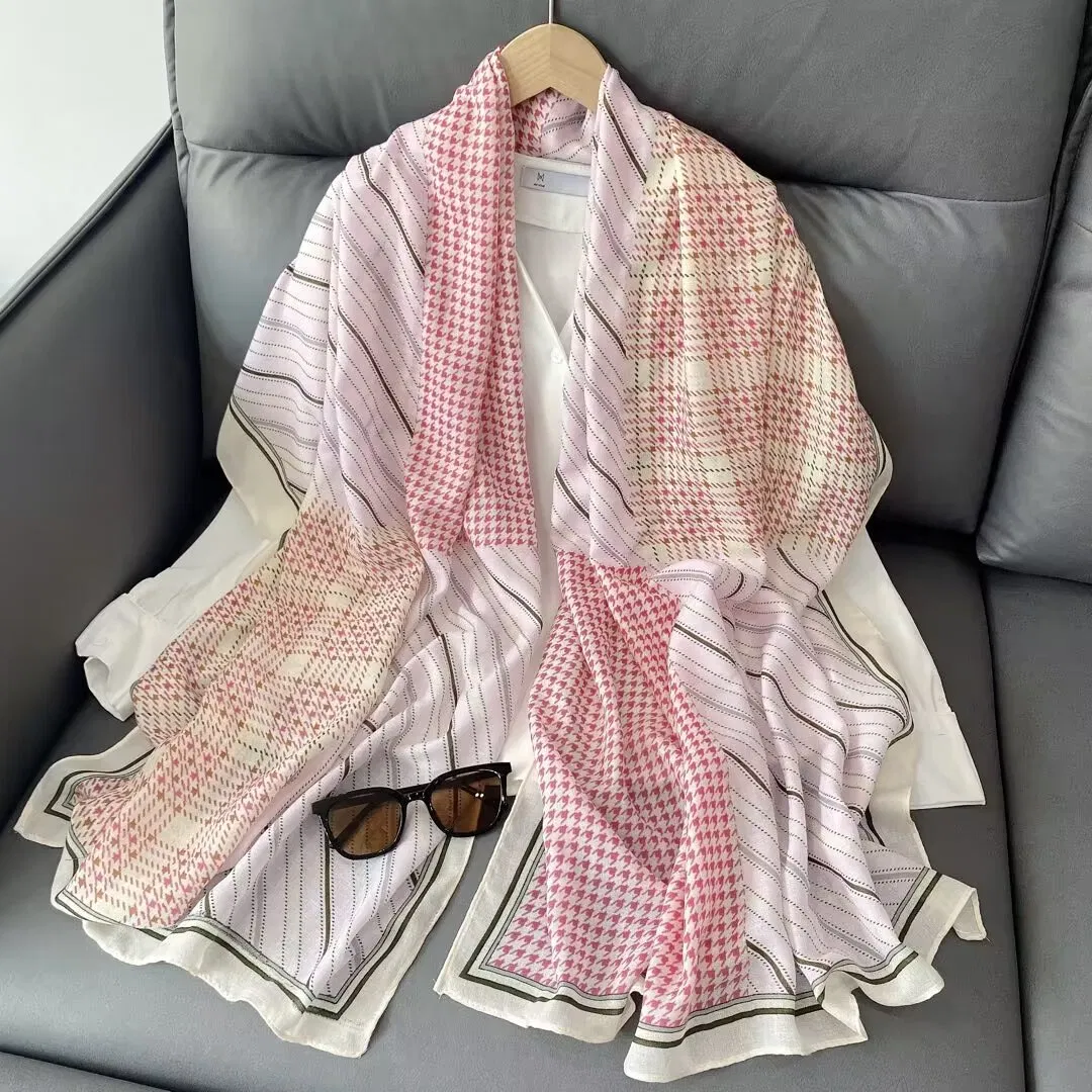 Stylish Contemporary Muslim Hijab Lightweight Headscarf Snood with Unique Window Patterns