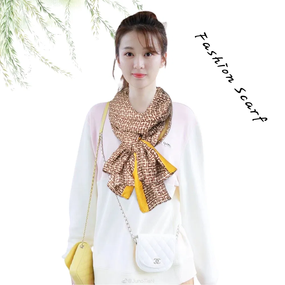 Elegant Soft Polyester Printed Hijab Scarf Muslim Headscarf Chiffon Snood for Women