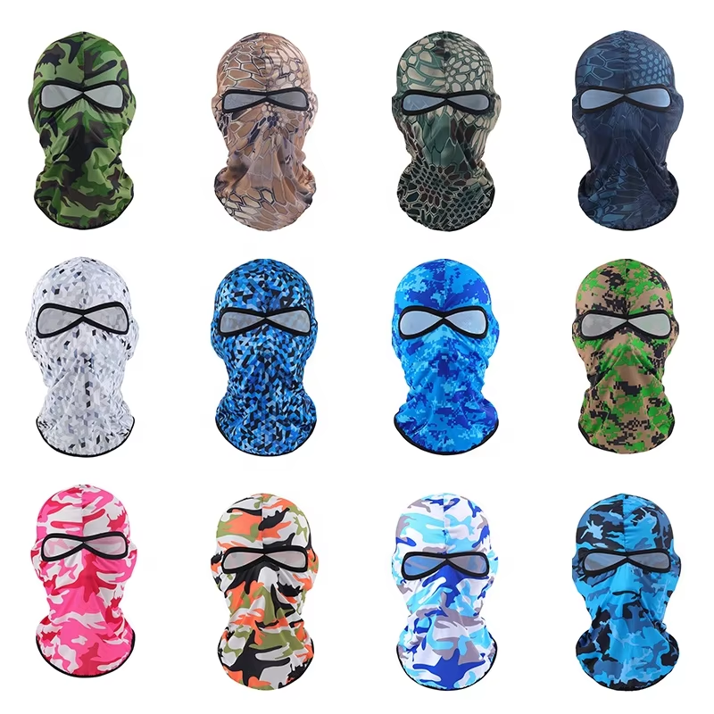 Custom Print Logo Skimask Solid Color Blank Plain Sports Cycling Motorcycle 2 Hole Ski Ninja Sky Mask Skull Balaclava