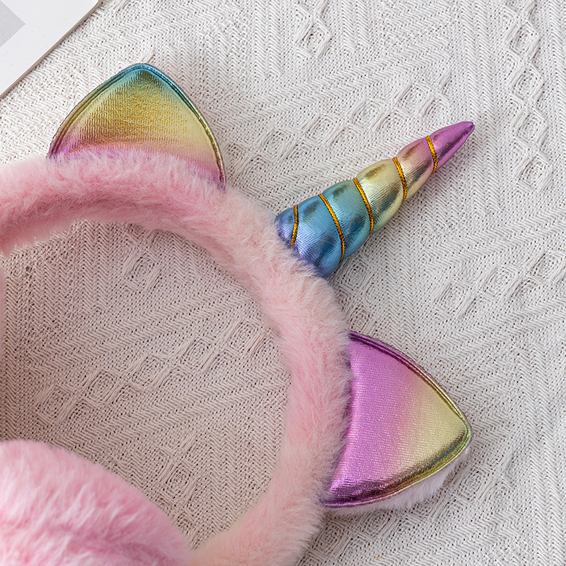 Hot Selling Cartoon Unicorn Kids Earmuffs Kawaii Cold-Proof Ear Warmers for Students