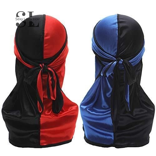 Custom Unisex Headwraps Du Rags Durag Caps Long Tail Wide Straps Silky Durag for Men Women 360 Wave Braids