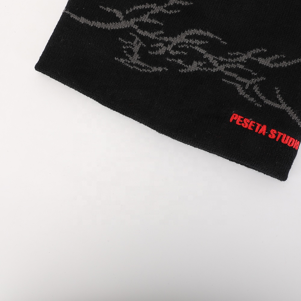 Oem High Quality Wholesale Custom Embroidery Hat Unisex 100% Acrylic Plain Cap Dyed Jacquard Knitted Gorras Winter Ski Beanie