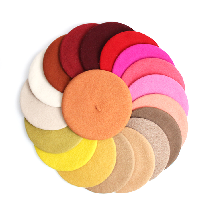 Custom Embroidery Berets Wholesale Professional High Quality Wool Multi-color Women Beret