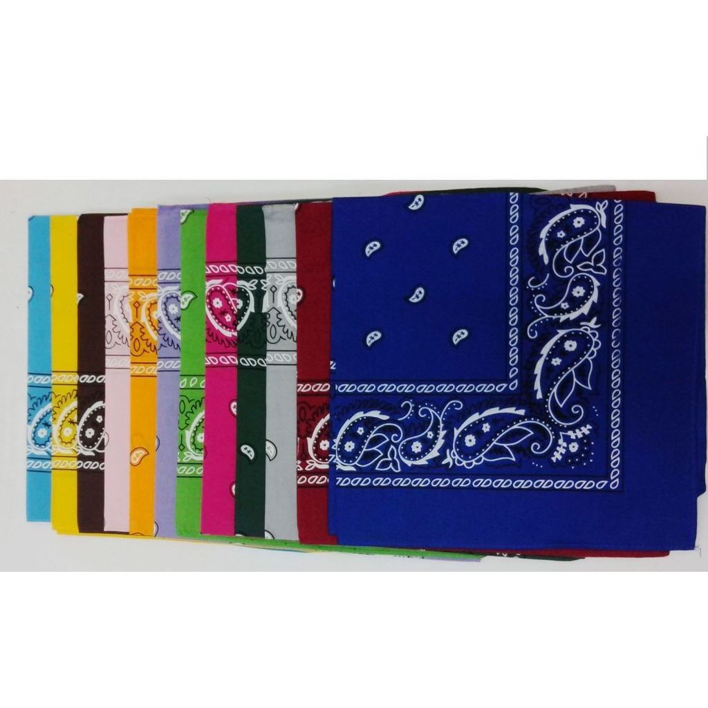 Assorted 55x55cm Cotton Bandanas Multifunction Fashion Accessories Unisex Casual