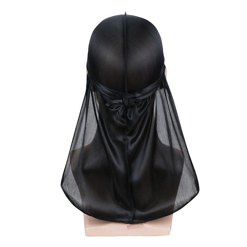 Custom Silky Headwraps Compression Smooth Silky Durags for Women Men Satin Durag 360 Wave Dorag With Long Tail