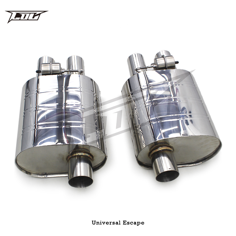 OEM Universal Muffler for Various Models Racing Car Stainless Steel Exhaust Pipe Muffler With Vacuum Valve Car Exhaust Silencer