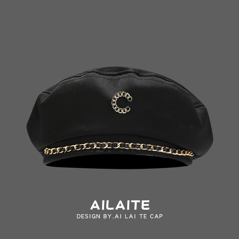 Japanese-Style Metal Beret for Women Retro Painter Hat Detail View 10