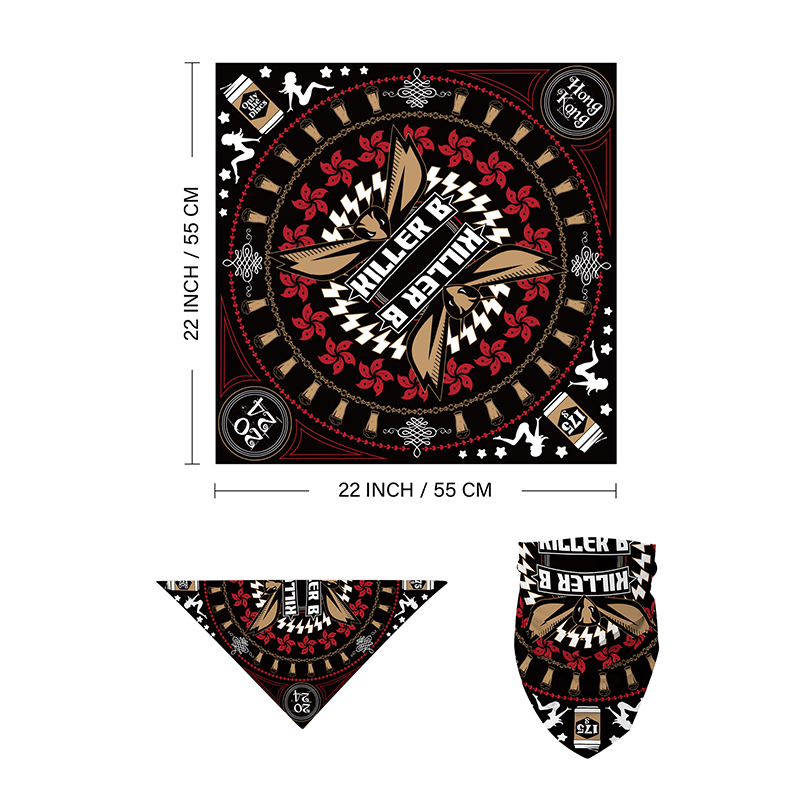 Multifunctional Bandana Colourful Custom Square Fabric Printed Headwear Classic Custom Bandana With Logo Bandana Custom Design