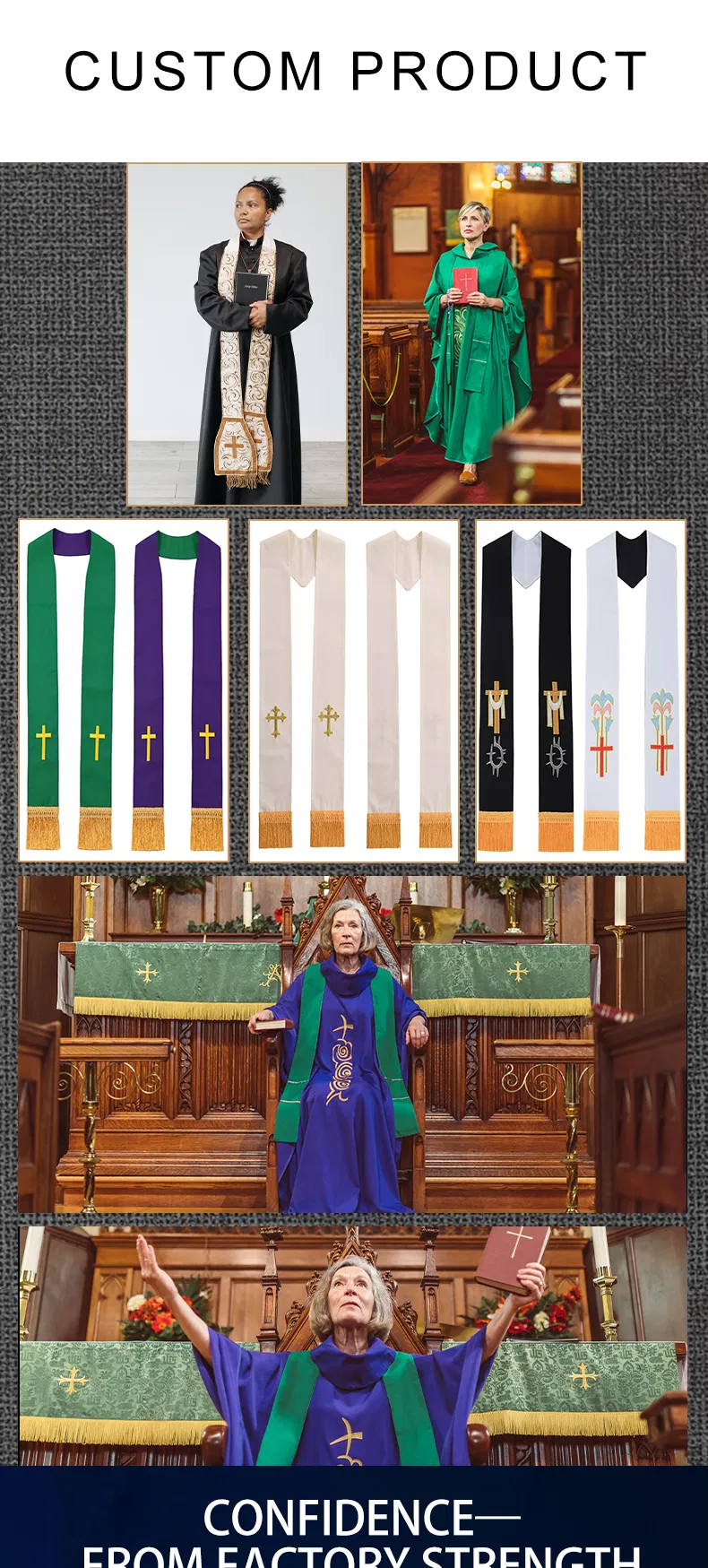 Custom Clergy Stole with Design