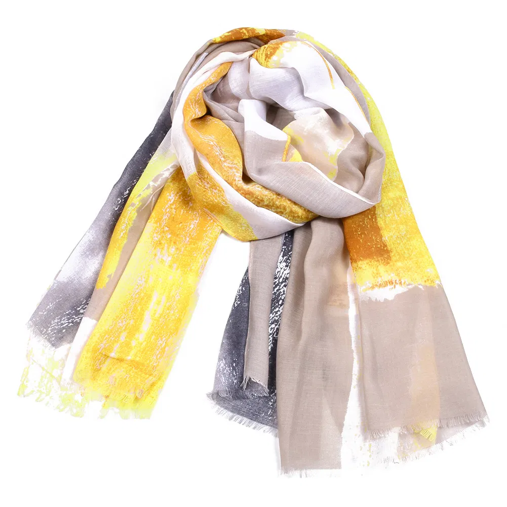 Women Graffito Print Scarf Spring Autumn Cotton Scarves Scrawl Printing Shawls Lady Wraps Soft High Quality Female Colorful Hand Drawn Paniting Hijab Stole