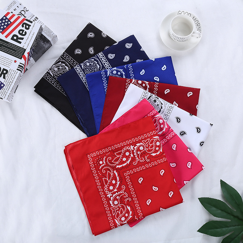 Wholesale Promotion Multifunction Custom Logo Colourful Polyester Cotton Sports Square Headwear Scarf Classic Paisley Bandana