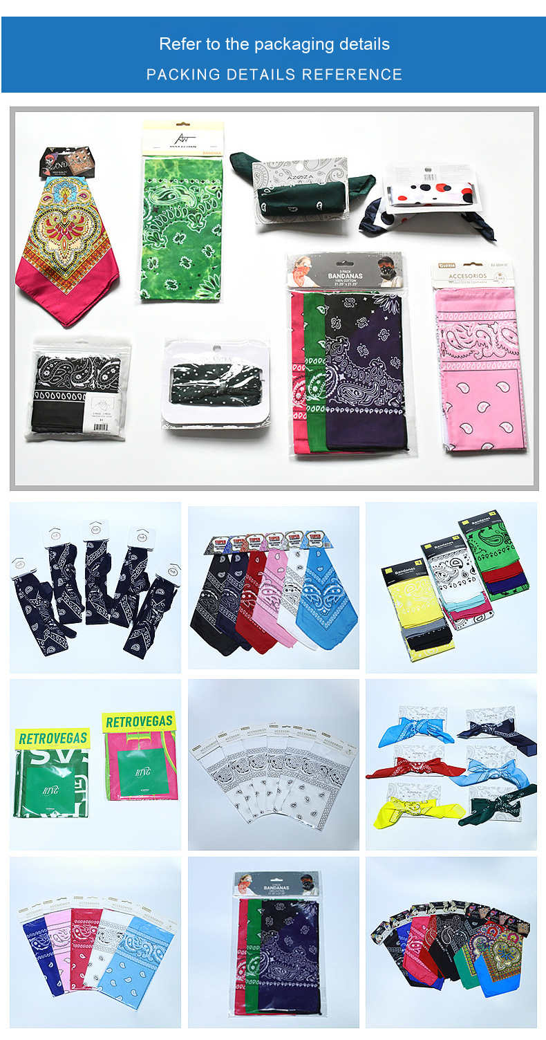 Wholesale Cross-Border Supply Square Scarf Bandana Polyester Paisley Cashew Flower for Outdoor Cycling Hip-Hop Bandana Headscarf