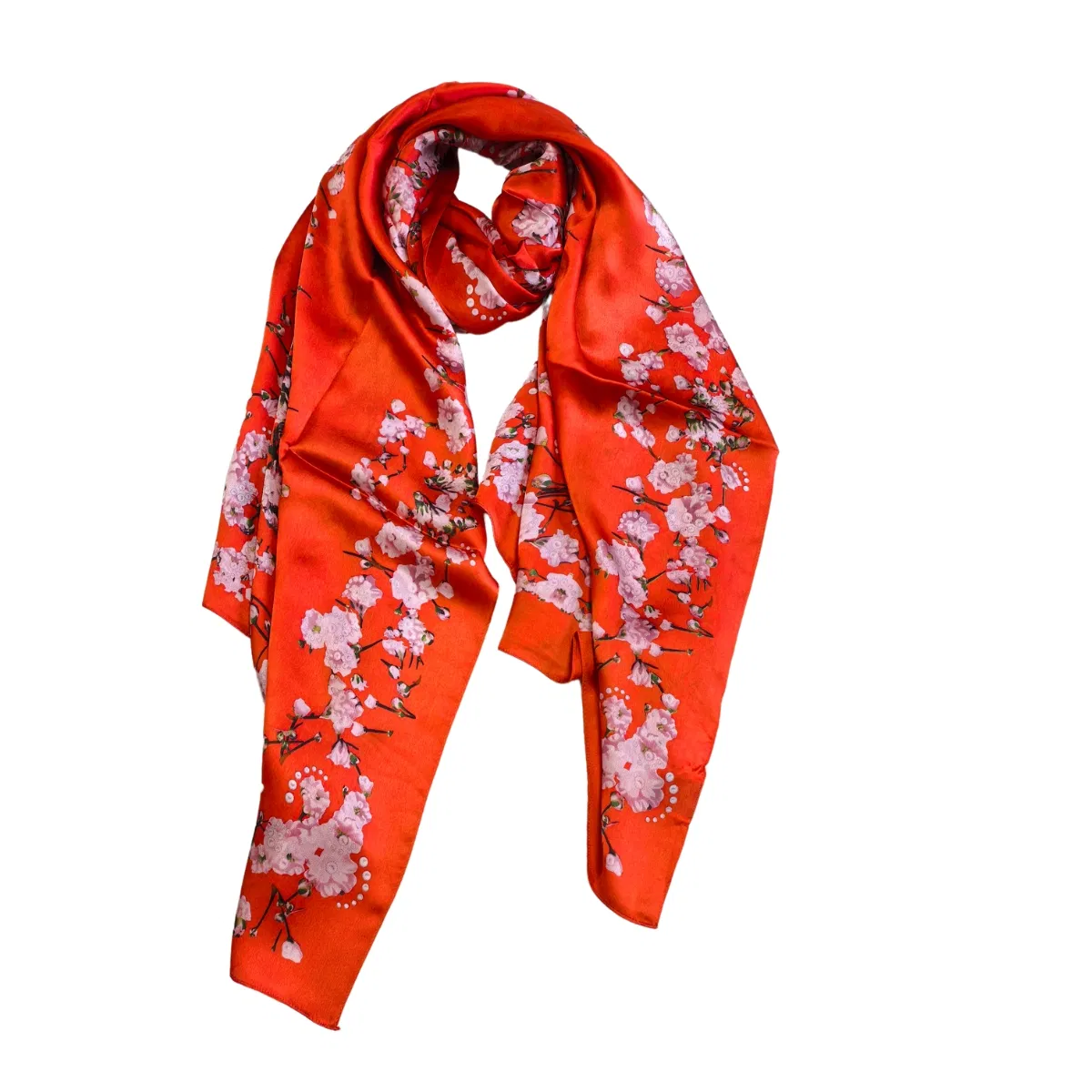 Mulberry Silk Printed Hijab Scarf Muslim Headband Lady Shawl Fashion Tudung Snood