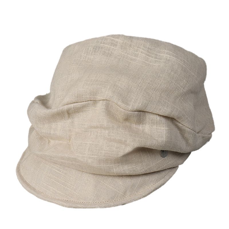 Wholesale Spring New Cotton Linen Beret Cap for Women Sunshade Lady Newsboy Hat Summer Casual Breathable Berets