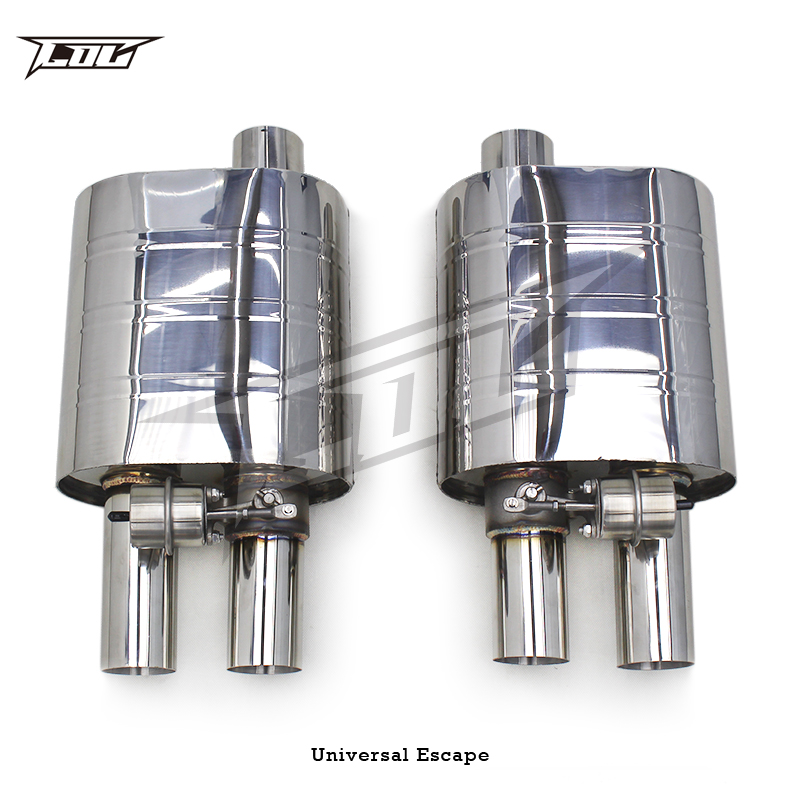 OEM Universal Muffler for Various Models Racing Car Stainless Steel Exhaust Pipe Muffler With Vacuum Valve Car Exhaust Silencer