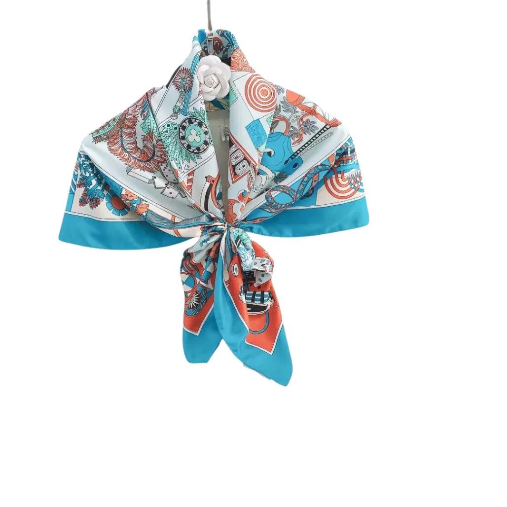 Versatile Women Polyester Chiffon Printed Scarf Snood for Muslim Hijab Headscarf Tudung