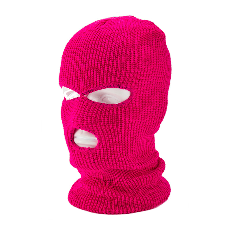 Wholesale Stock Fashion Winter Balaclava Mask Hats Hip Hop 100% Acrylic 3 Holes Knit Ski Balaclava Mask Hat