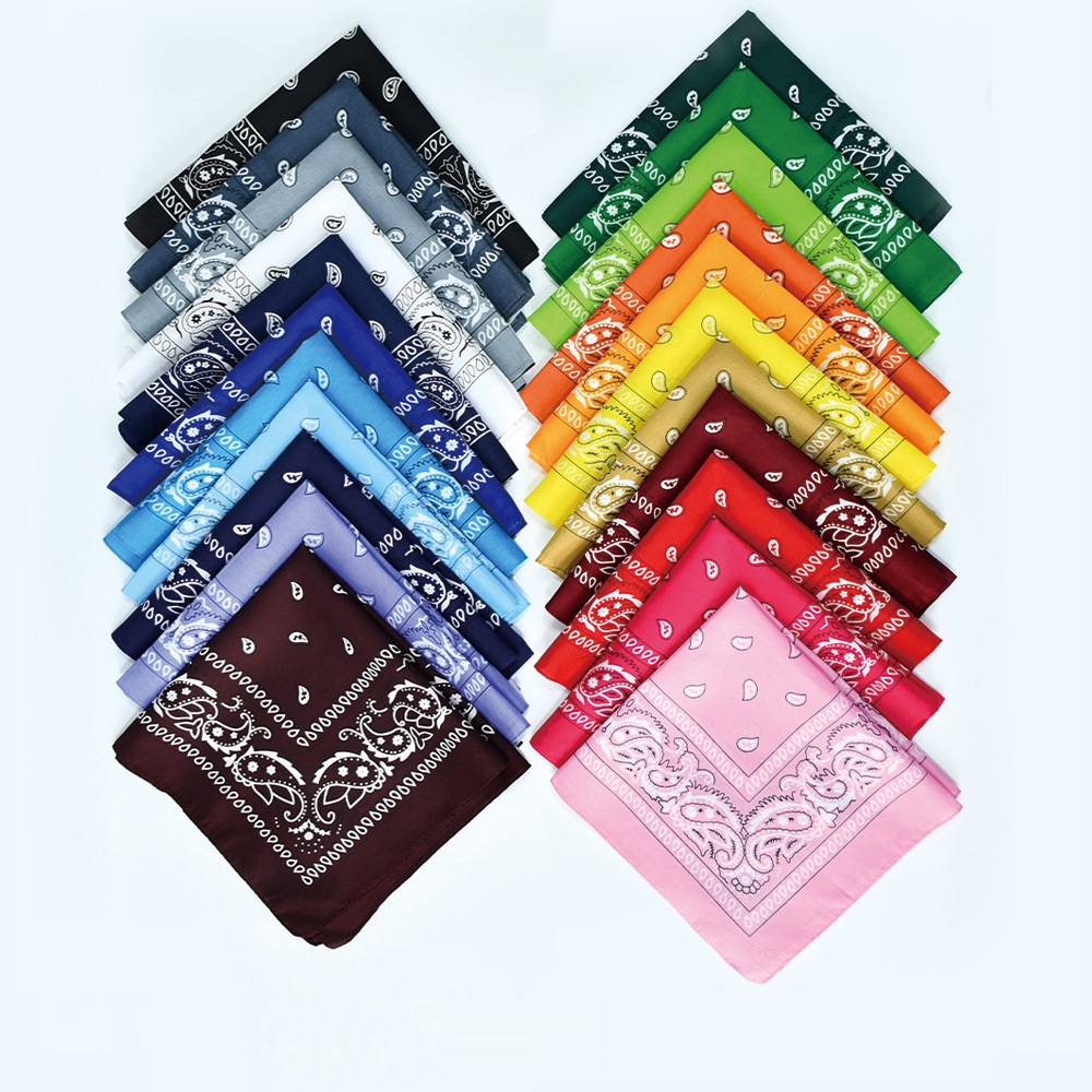 Wholesale Promotion Multifunction Custom Logo Colourful Polyester Cotton Sports Square Headwear Scarf Classic Paisley Bandana