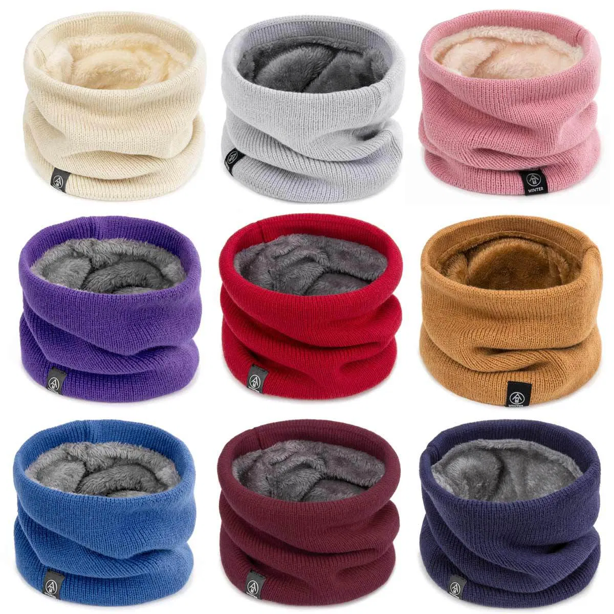 Autumn Winter Blank Custom Logo Unisex Thermal Ribbed Knitted Neck Snood Warmer