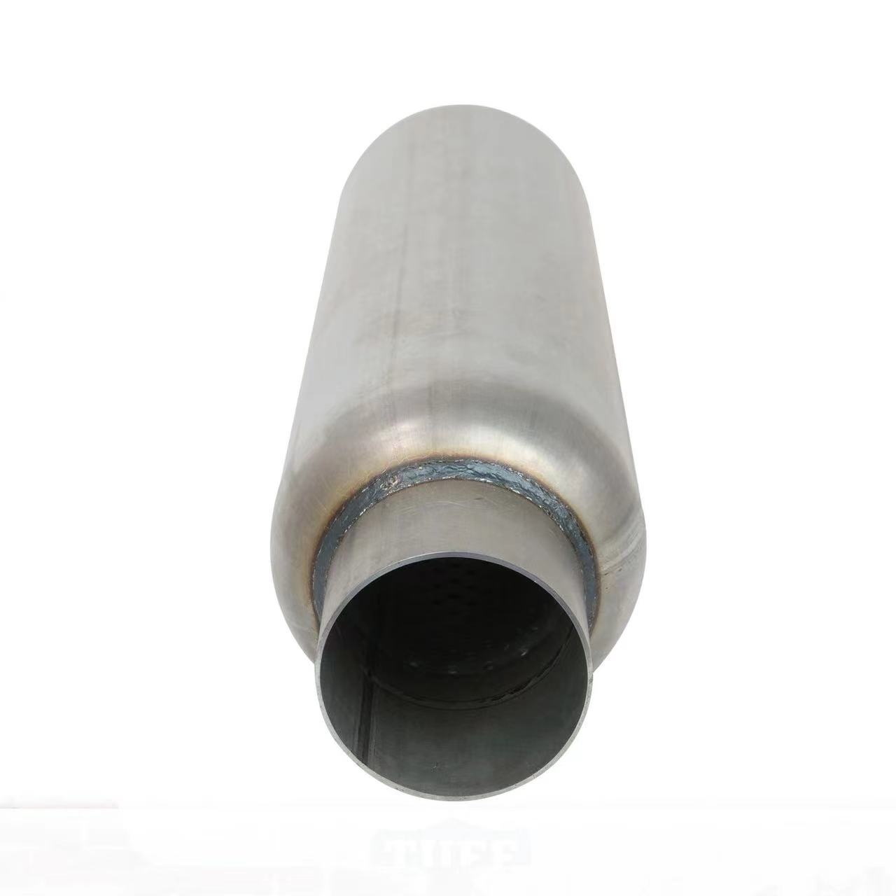 Universal Performance Auto Parts Muffler Straight Stainless Steel Exhaust New Glasspack Resonator 1.2-1.5mm Thickness 12 Month
