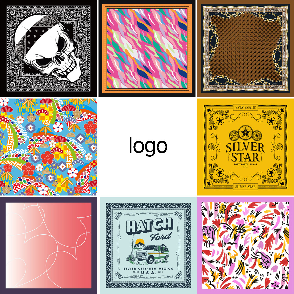 Factory Wholesale Custom Printed 100% Cotton Ice Silk Polyester Bandanas Sport Headwear Bandana