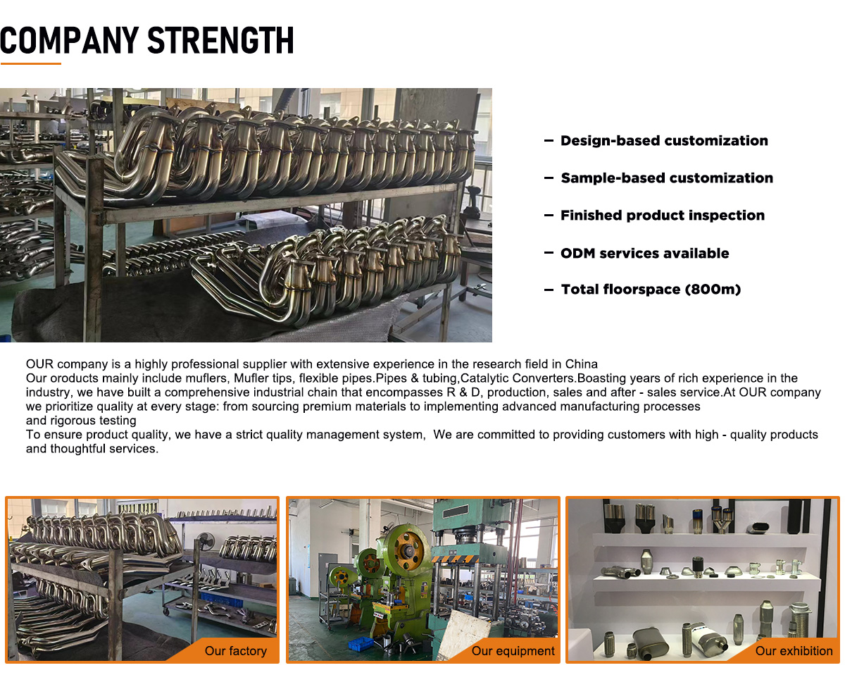 63mm 76mm Universal Muffler - 304/201 Stainless Steel Construction, Straight Through Performance Design
