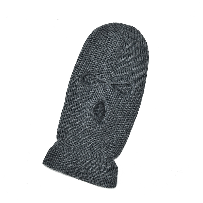 Wholesale Stock Fashion Winter Balaclava Mask Hats Hip Hop 100% Acrylic 3 Holes Knit Ski Balaclava Mask Hat