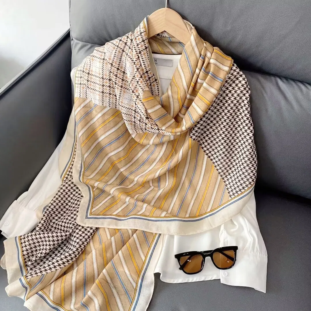 Stylish Contemporary Muslim Hijab Lightweight Headscarf Snood with Unique Window Patterns