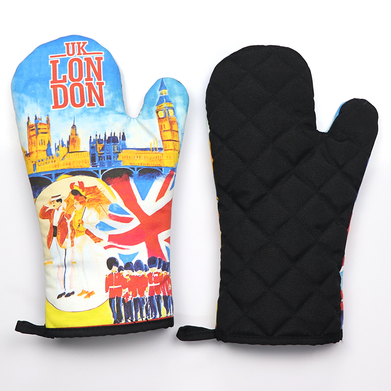 Custom Logo Souvenir Heat Resistant Cotton Oven Mitts for Cooking