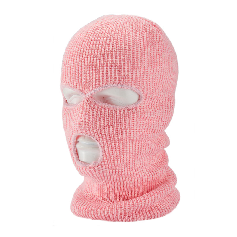 Wholesale Stock Fashion Winter Balaclava Mask Hats Hip Hop 100% Acrylic 3 Holes Knit Ski Balaclava Mask Hat