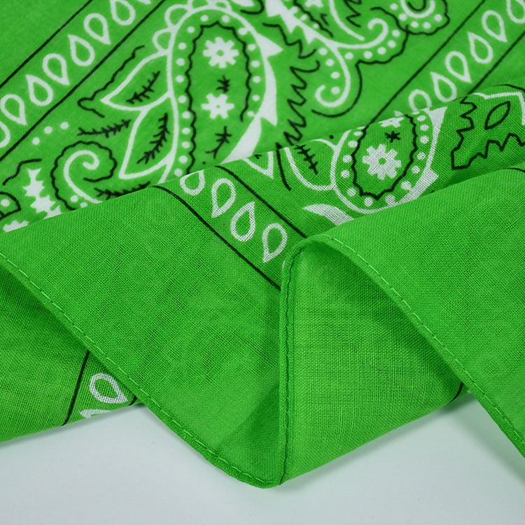 100% Cotton Colorful Printed Paisley Customize Head Wraps Outdoor Sport Cycling Sunshade Magic square Scarf Bandanas