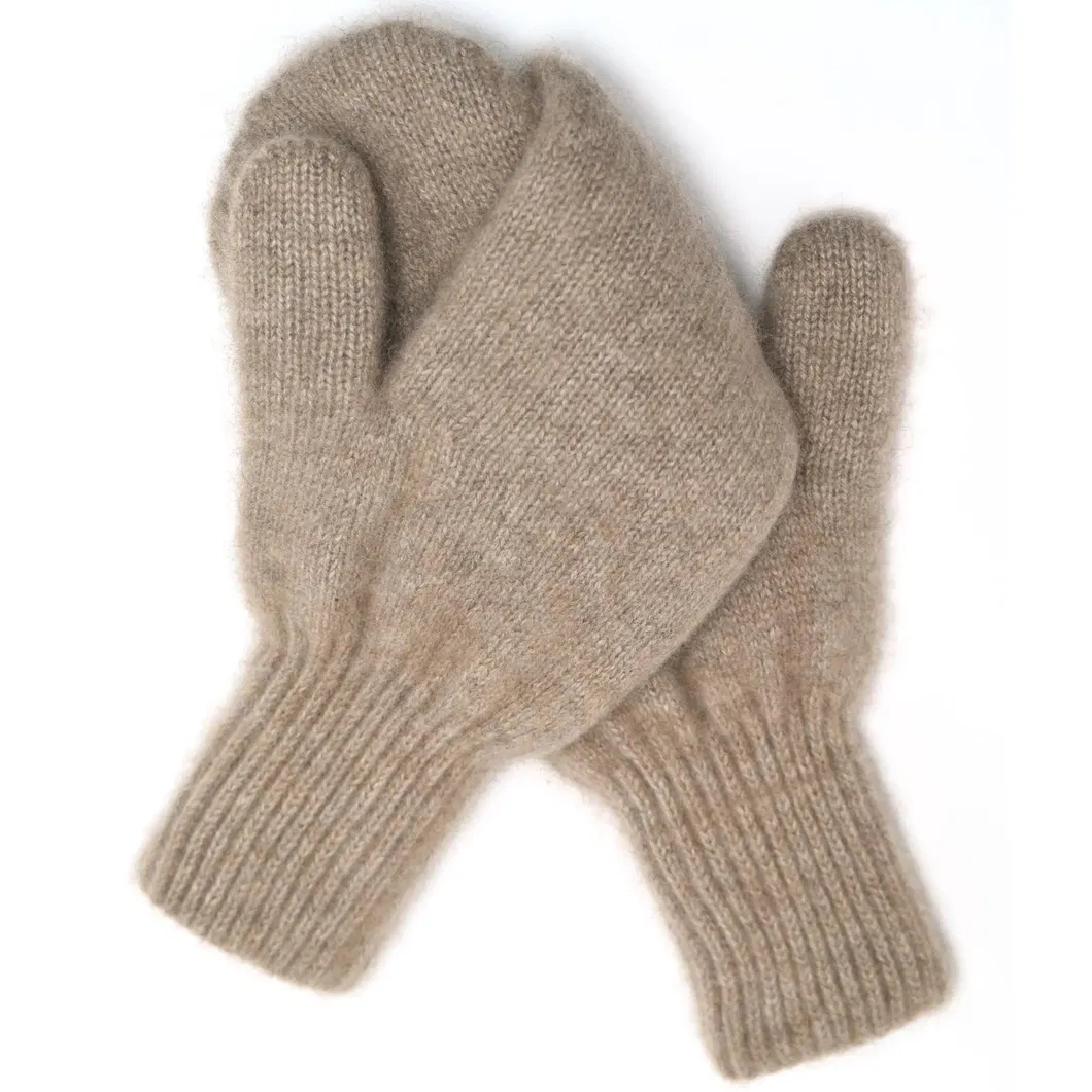 Brands Officially Licensed Factory Korean Version Solid Color Winter Unisex Soft Comfortable Wool Knitted Full-Fingers Gloves Mittens