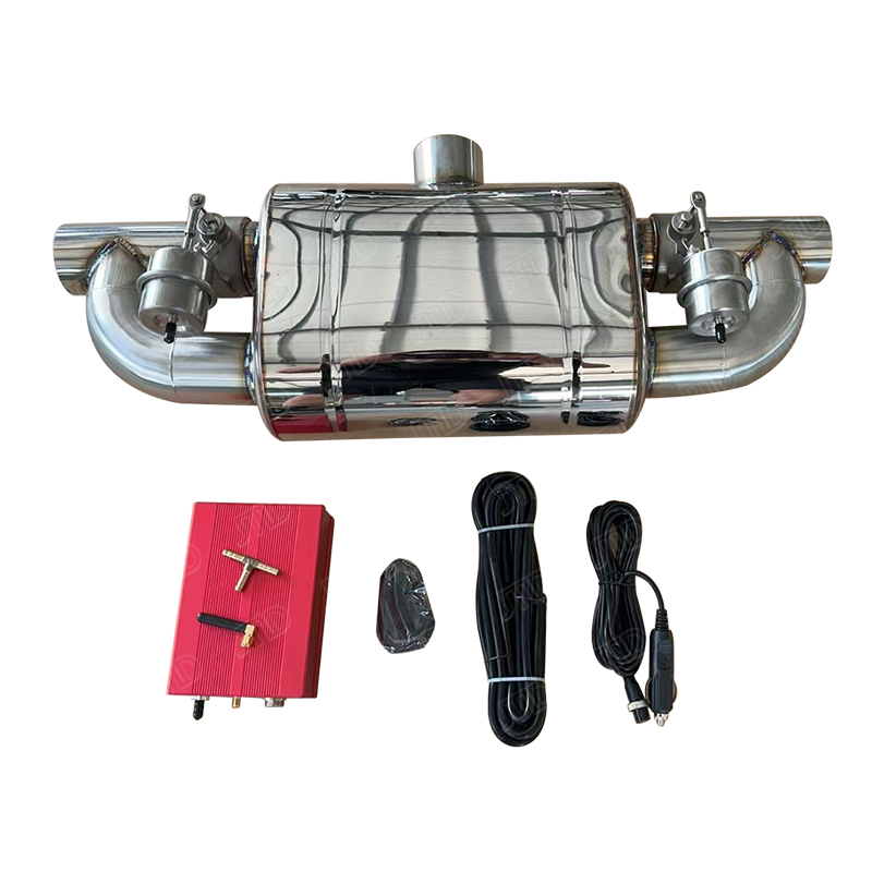 Wholesale 2.5inch 3inch 201 SS Exhaust Muffler Dual Outlet T Type Muffler with Valve Cutout Remote Controller