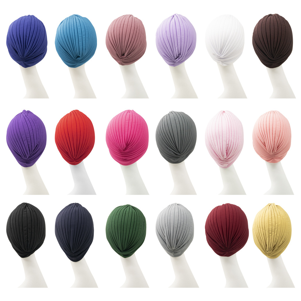 Ethnic African Muslim Chemo Cap Women Head Cover Wrap Hair Wrap Stretchy Knotted Sleep Turban