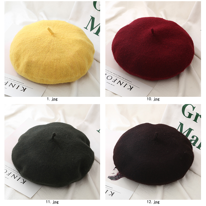ALLCH Winter Wholesale Knit High Quality Fashion Beanie Beret Machine Knitted Warm Women Beret Hat Cap