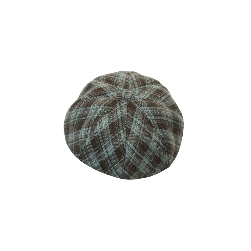 New Arrival Fashion Vintage Checkered PU Brim Beret Cap Unisex Four Seasons Casual Sports