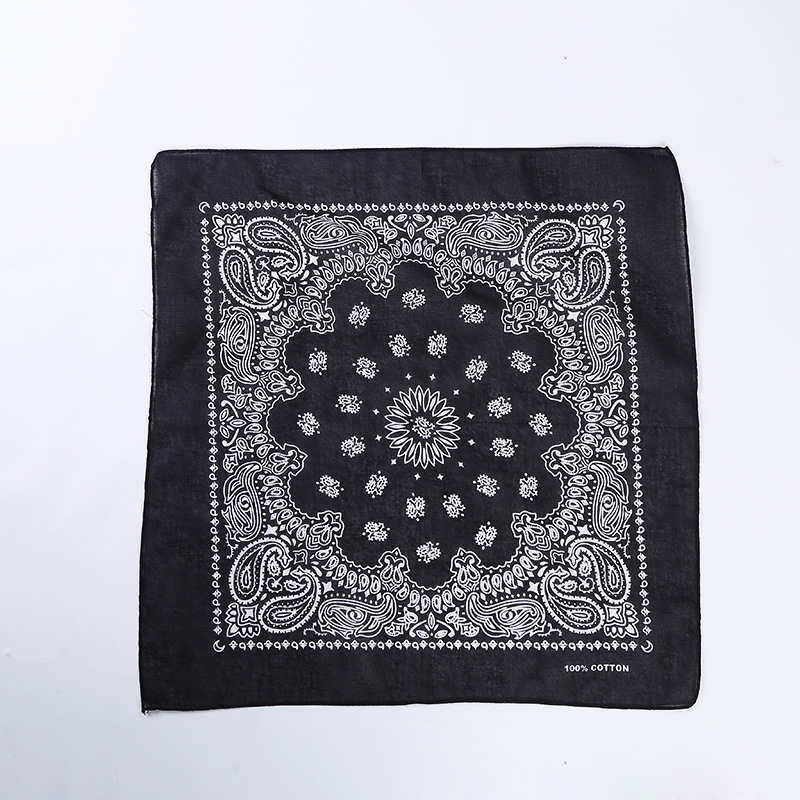 Hip Hop Paisley Pattern Print Headband Outdoor Sport Square Magic Bandana Soft 100% Cotton Multifunctional for Adults