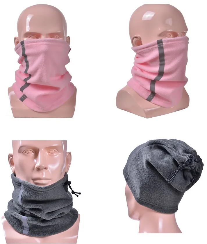 Reflective Strip Drawstring Half Face Neck Wamer/Tube /Snood