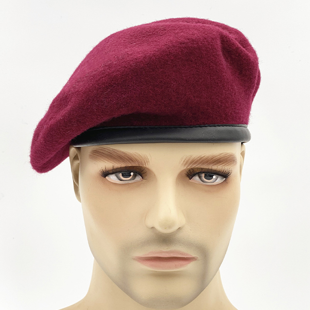 Factory Custom Embroidery Logo Men Tactical Wool Berets High Quality Leather Sweatband Vintage School Kids Child Beret for Women