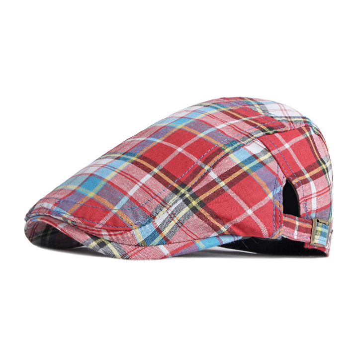 Early Summer Ins Hot Sale British Retro Plaid Newsboy Beret Cap for Unisex Outdoor Sports