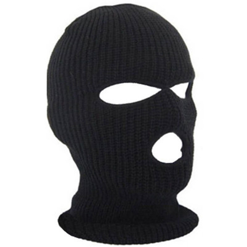Wholesale Stock Fashion Winter Balaclava Mask Hats Hip Hop 100% Acrylic 3 Holes Knit Ski Balaclava Mask Hat