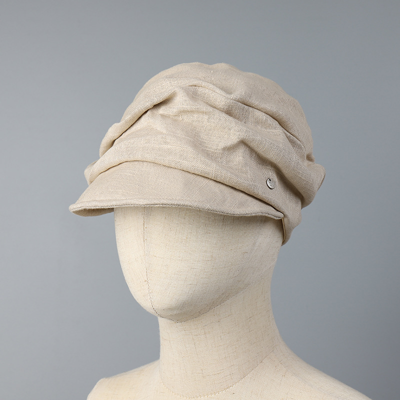 Wholesale Spring New Cotton Linen Beret Cap for Women Sunshade Lady Newsboy Hat Summer Casual Breathable Berets