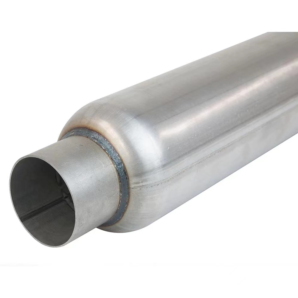 Universal Performance Auto Parts Muffler Straight Stainless Steel Exhaust New Glasspack Resonator 1.2-1.5mm Thickness 12 Month