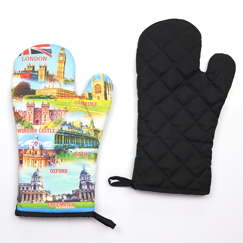 Custom Logo Souvenir Heat Resistant Cotton Oven Mitts for Cooking