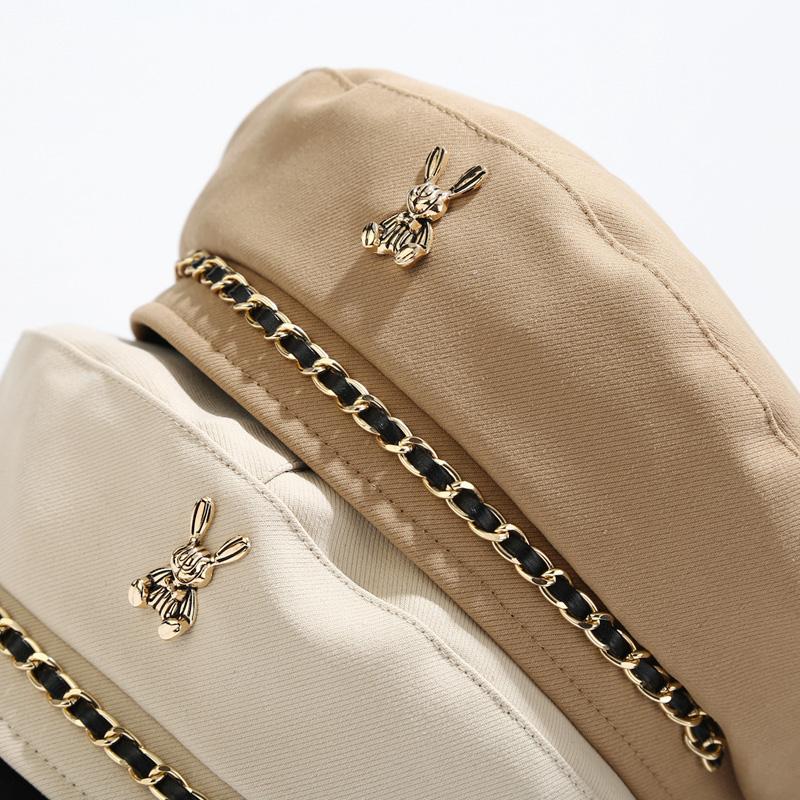 Japanese-Style Metal Beret for Women Retro Painter Hat Detail View 7